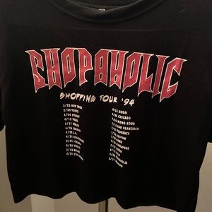 SheIn Shopaholic crop T-shirt